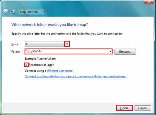 windows map network drive port