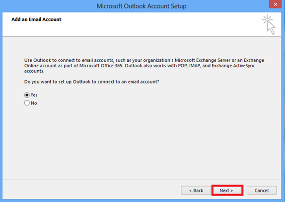 How to add your Microsoft 365 email in Outlook 2013