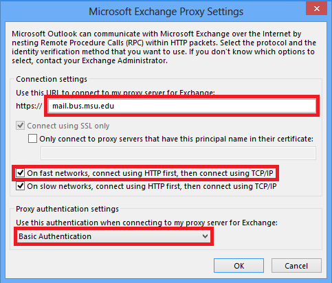 msu microsoft exchange server for outlook