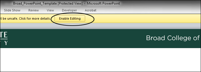 click enable editing button